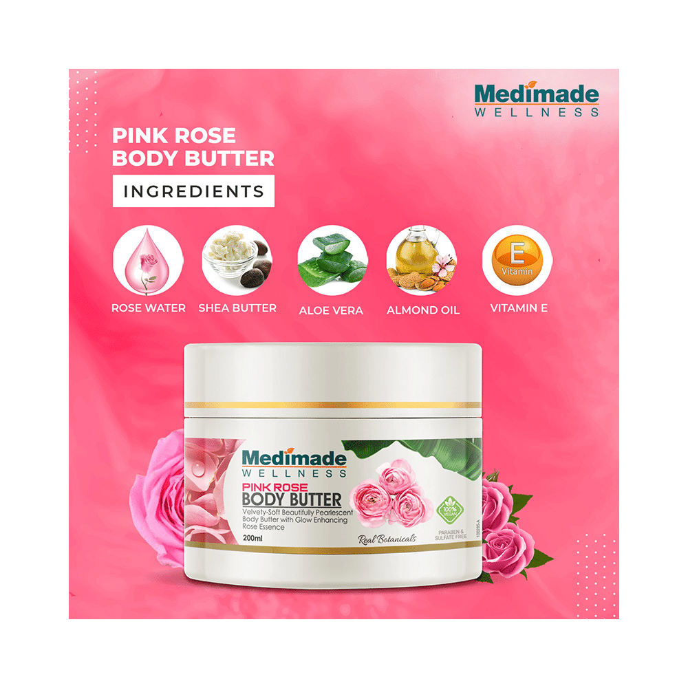 Medimade Wellness Pink Rose Body Butter (200ml Each) - Image 2