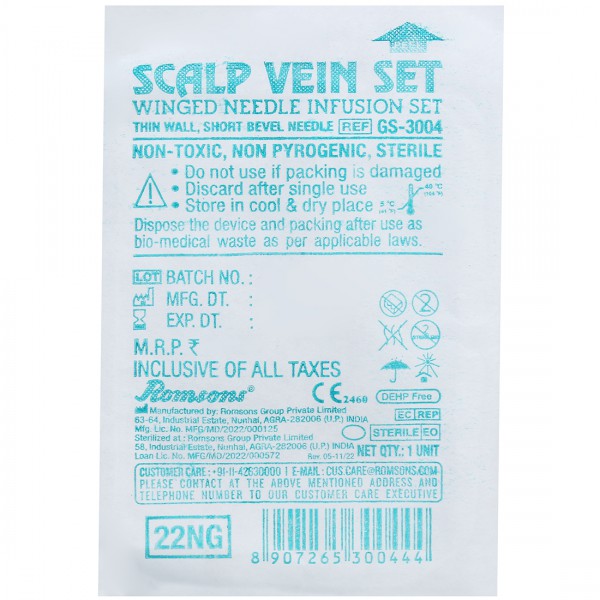 Romsons Scalp Vein Set 22NG