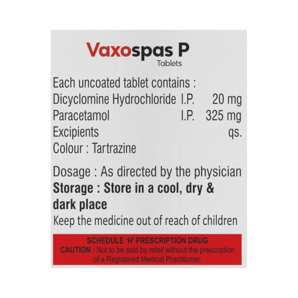 Vaxospas P 20mg/325mg Tablet - Image 2