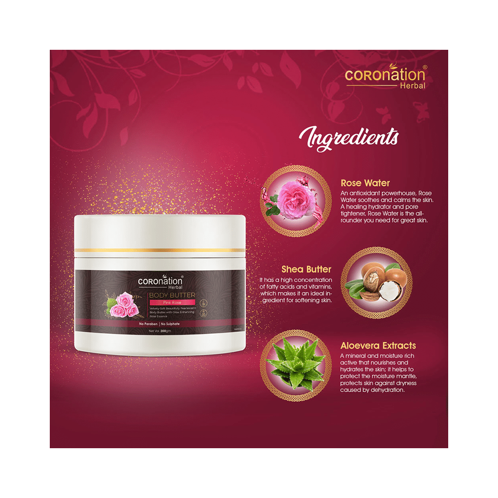 Coronation Herbal Pink Rose Body Butter (200gm Each) - Image 2