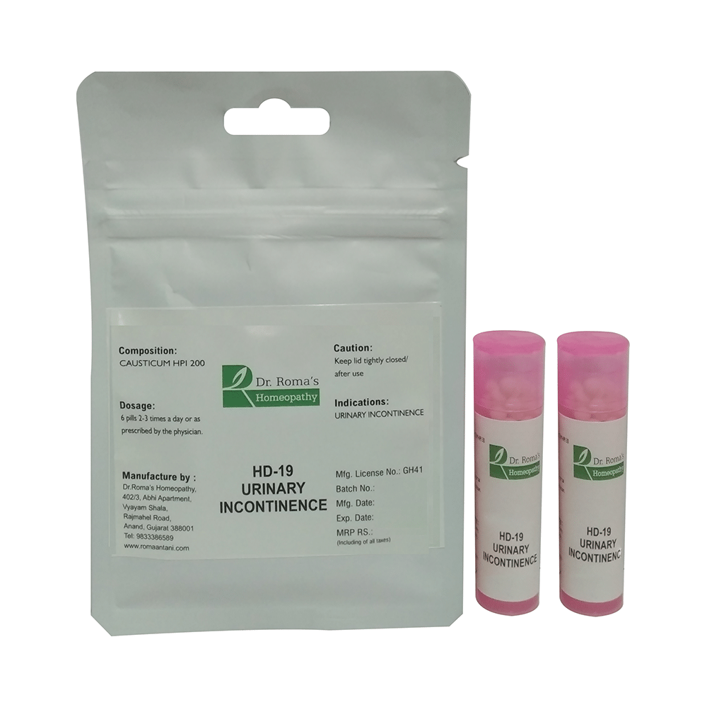Dr. Romas Homeopathy HD-19 Urinary Incontinence, 2 Bottles of 2 Dram