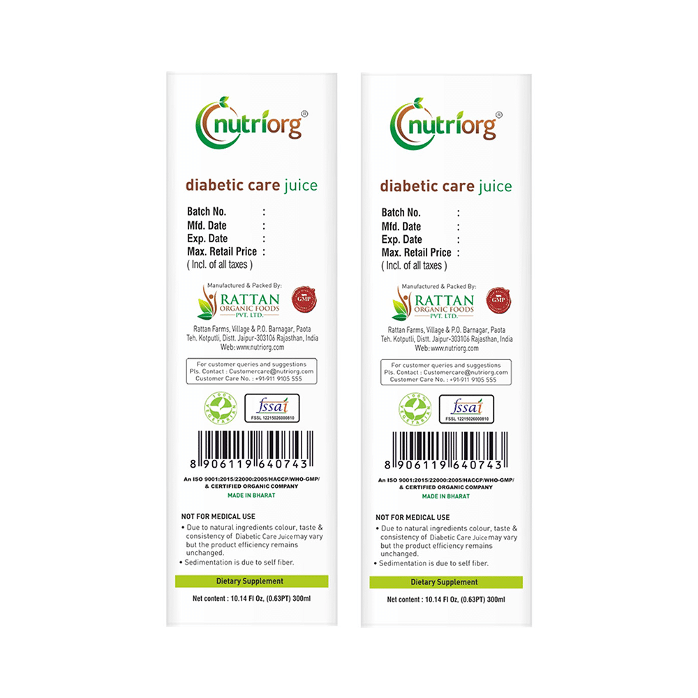 Nutriorg Diabetic Care Juice (300ml Each) - Image 2