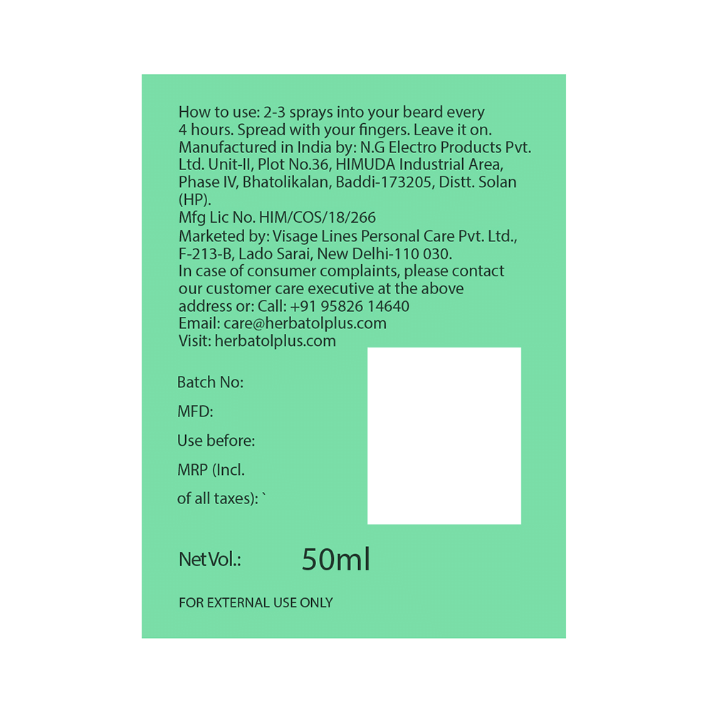 Herbatol Plus Beard Serum Spray (50ml Each) Olive & Tea Tree - Image 3