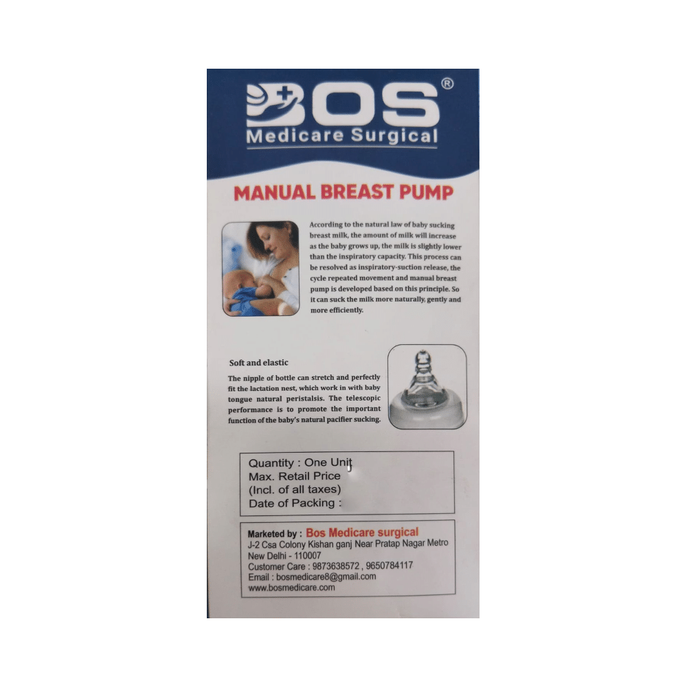 Bos Medicare Surgical Manual Breast Pump with 150ml Bottle - Image 2