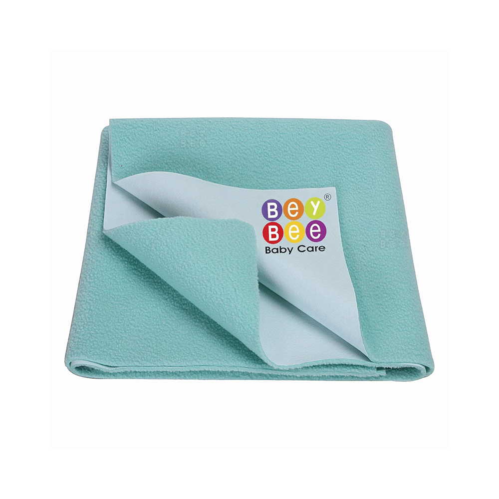 Bey Bee Waterproof Baby Bed Protector Dry Sheet for Toddlers (100cm X 70cm) Medium Sea Green - Image 1