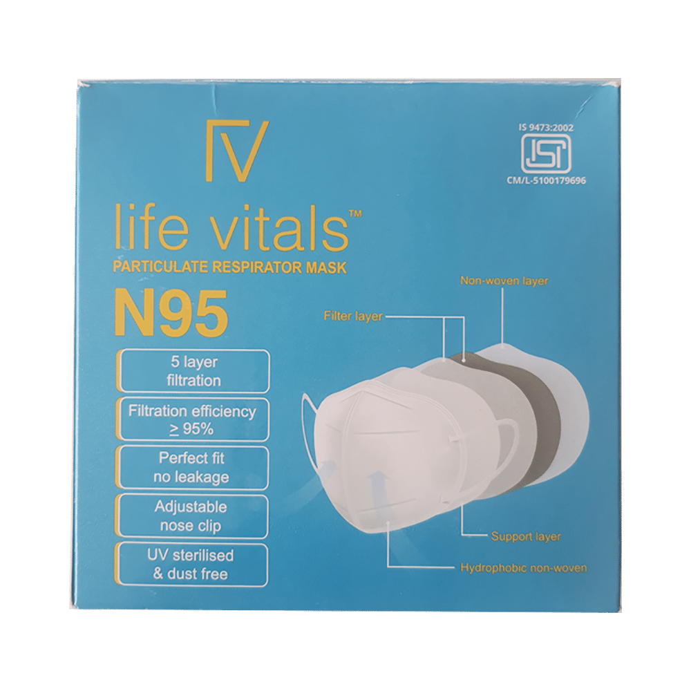 Life Vitals N95 Earloop Particulate Respirator Mask Free Size Pink - Image 2