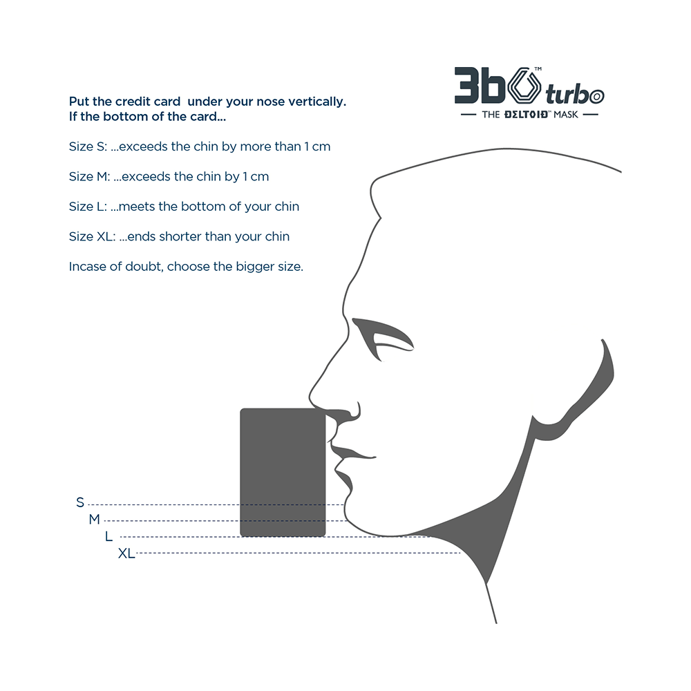 3bo Large Deltoid Turbo Face Mask in Navy Mesh with Maroon, Yellow & Navy Binding - Image 6