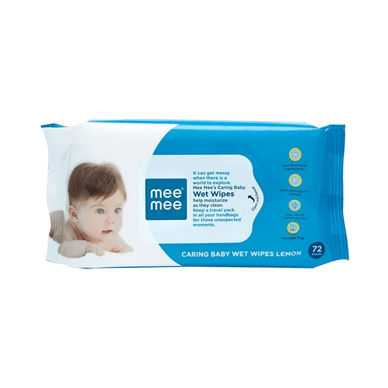Mee Mee Caring Baby Wet Wipes with Lemon Fragrance Pack of 3 - Image 1