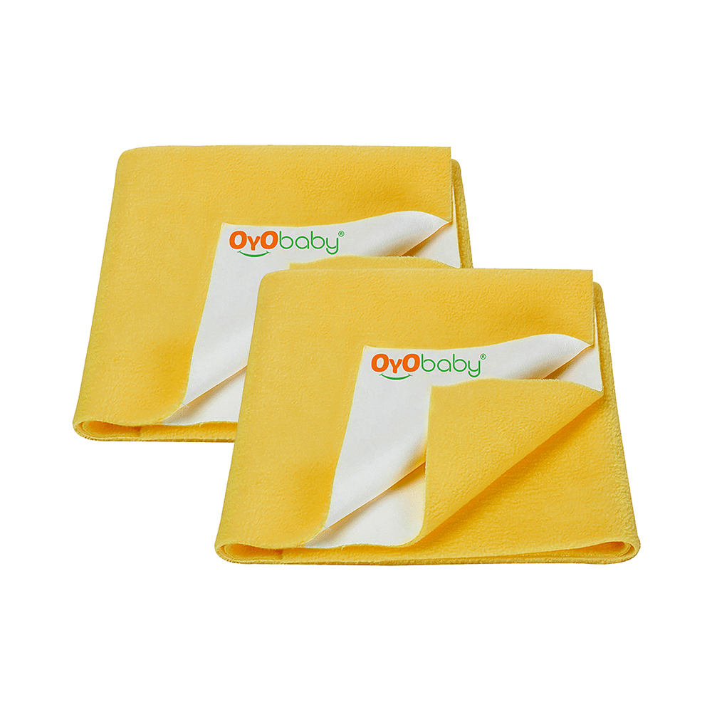 Oyo Baby Waterproof Bed Protector Dry Sheet Large Yellow - Image 1