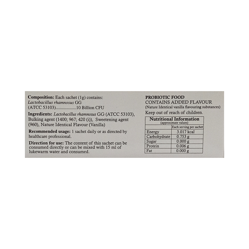 Procillus GG 10 Orodispersible Probiotic Granules Vanilla Lactose,Gluten & Sugar Free - Image 2