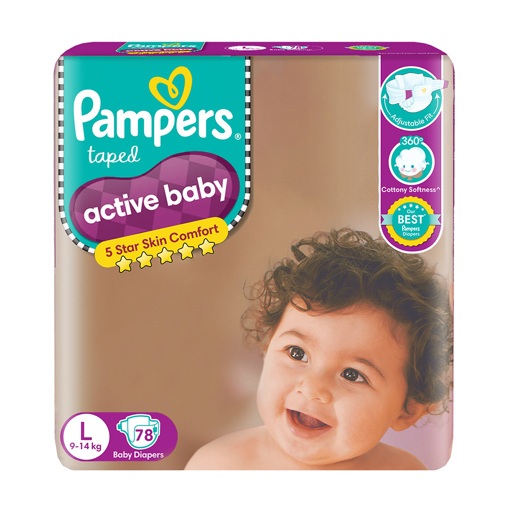 Pampers Taped Active Baby Diaper Large