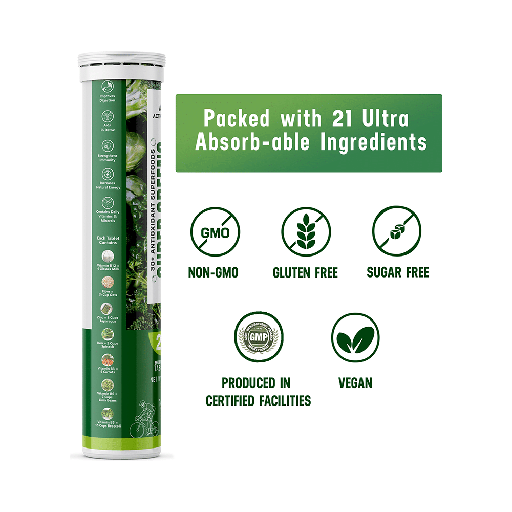 Azani Active Nutrition Super Greens Effervescent Tablet (15 Each) Green Lime - Image 3