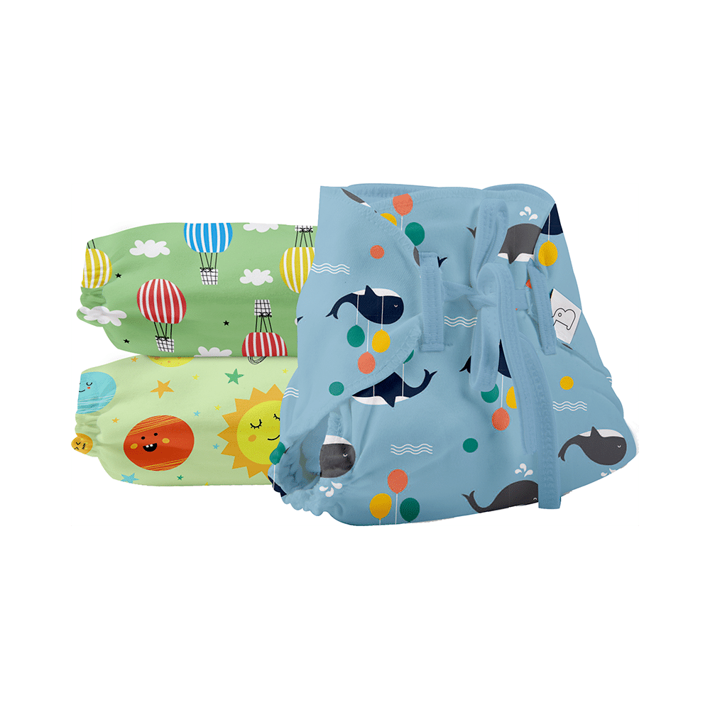 Superbottoms Organic Cotton Padded Dry Feel Langot/Nappy Size 2 Day Dreamer