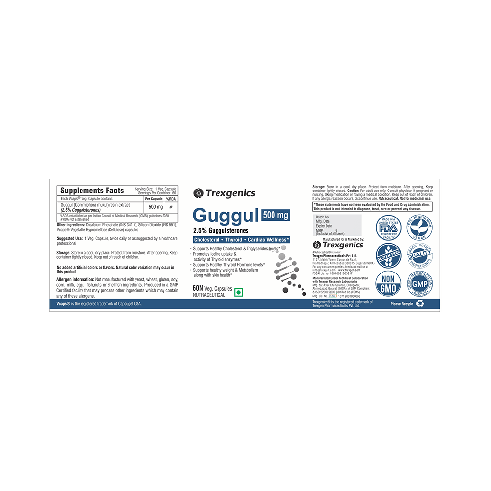 Trexgenics Guggul 500mg Veg. Capsules - Image 2