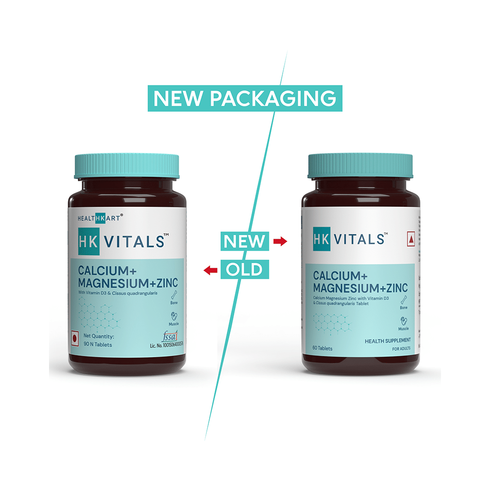 Healthkart HK Vitals Calcium + Magnesium + Zinc | With Vitamin D for Bones & Muscles | Tablet - Image 3