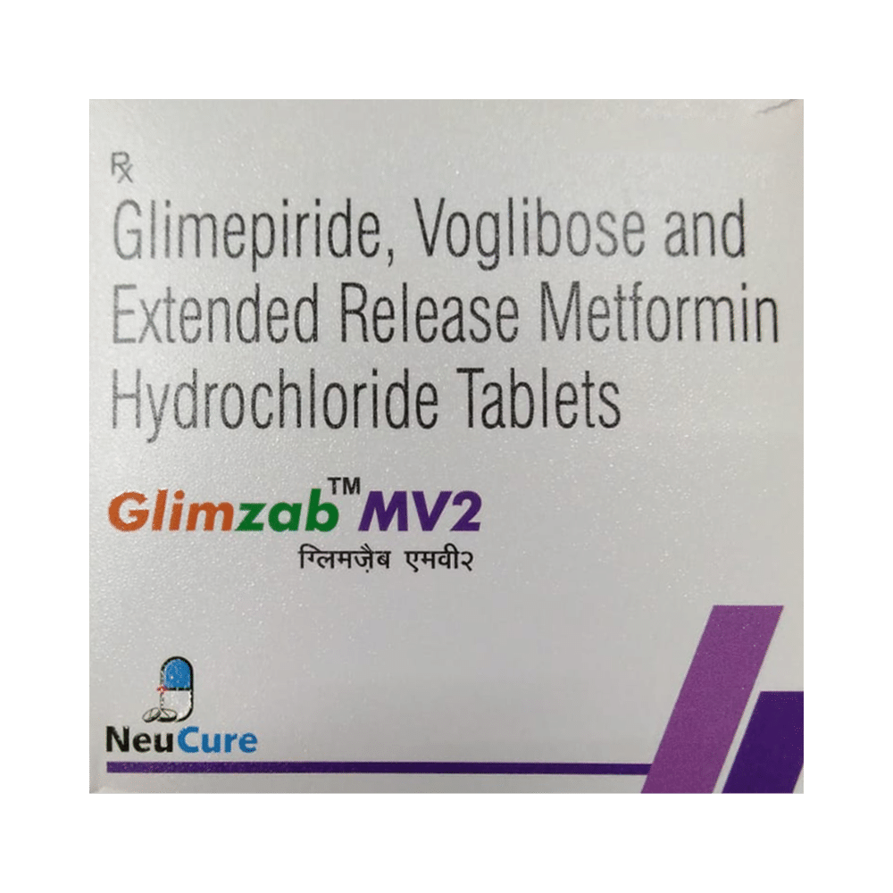 Glimzab MV 2mg/500mg/0.3mg Tablet ER