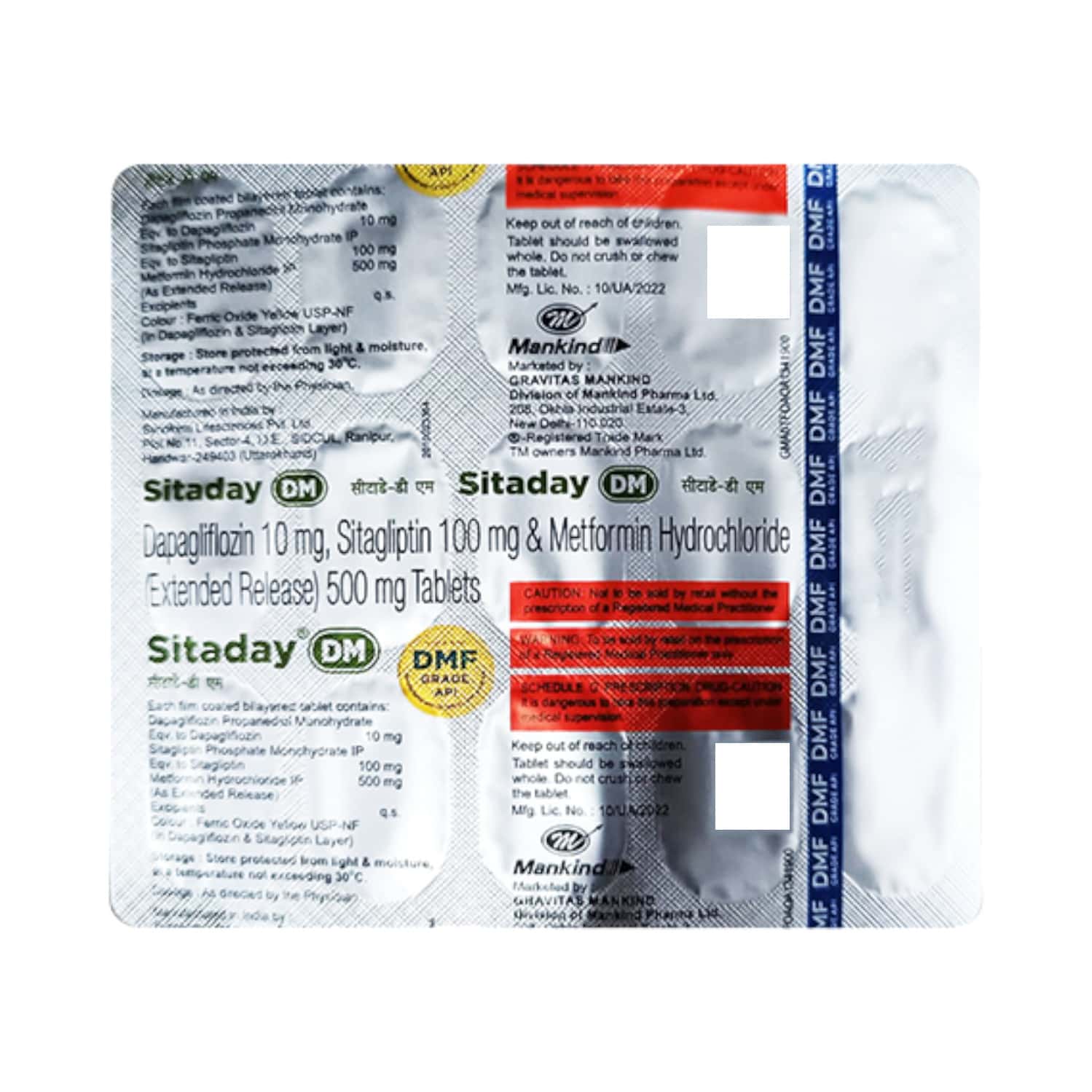 Sitaday DM 10mg/500mg/100mg Tablet ER
