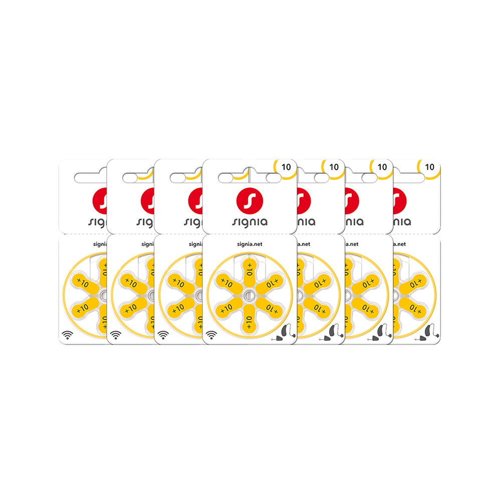 Signia Size 10 Hearing Aid Battery Size 10(6 Each) - Image 1