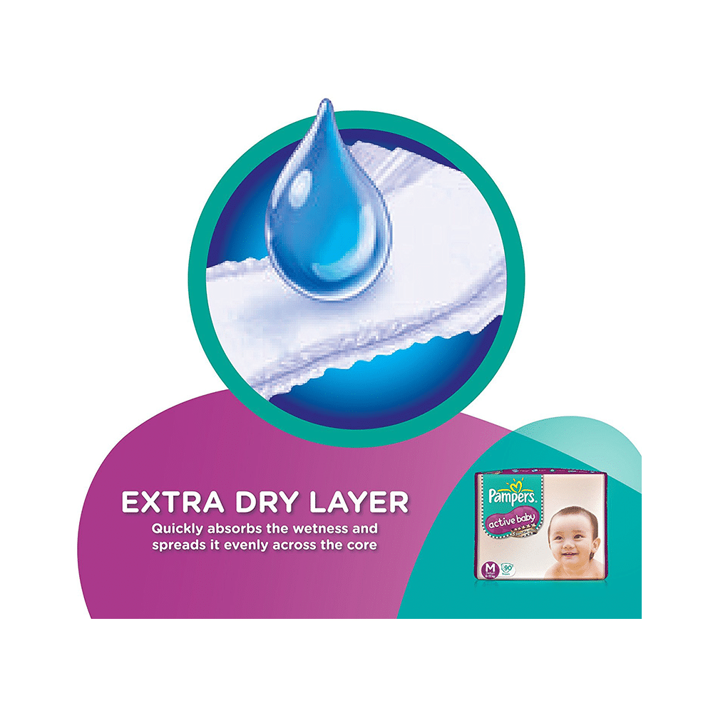 Pampers Active Baby with Comfortable Fit | Size Diaper Medium - Image 4