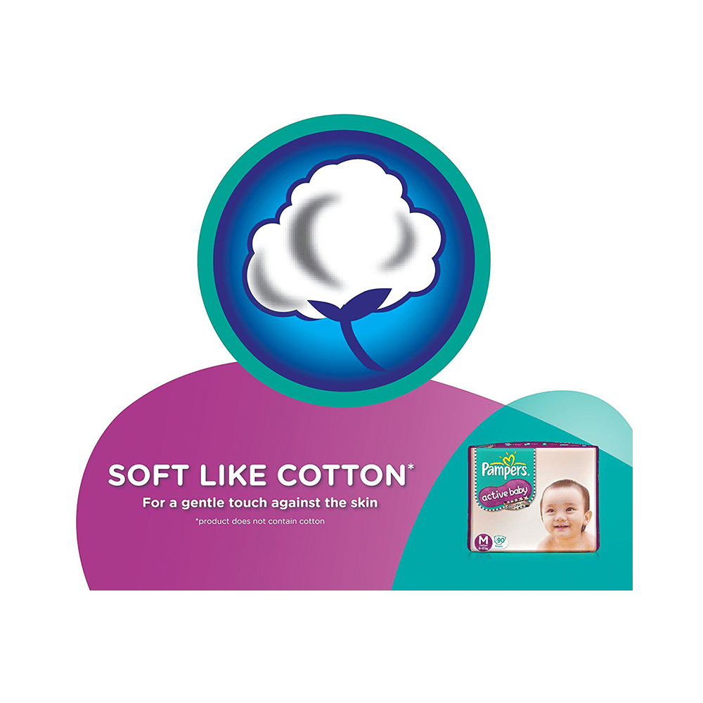 Pampers Active Baby with Comfortable Fit | Size Diaper Medium - Image 3
