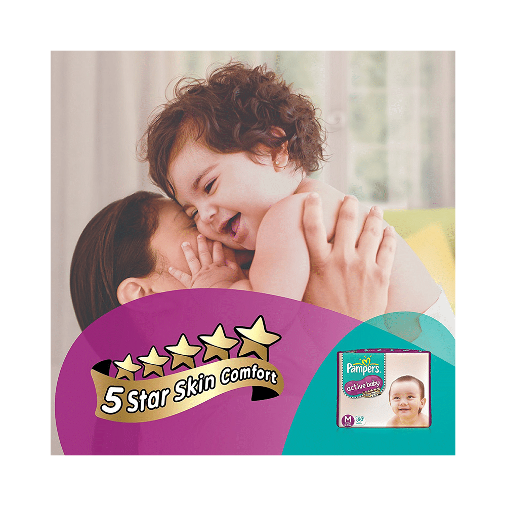 Pampers Active Baby with Comfortable Fit | Size Diaper Medium - Image 5