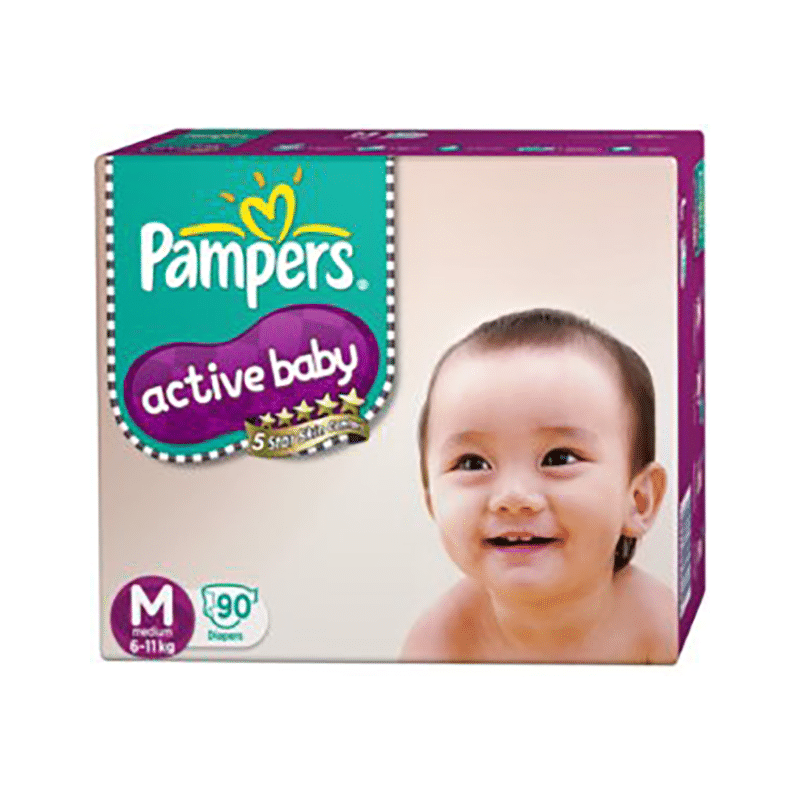 Pampers Active Baby with Comfortable Fit | Size Diaper Medium - Image 1