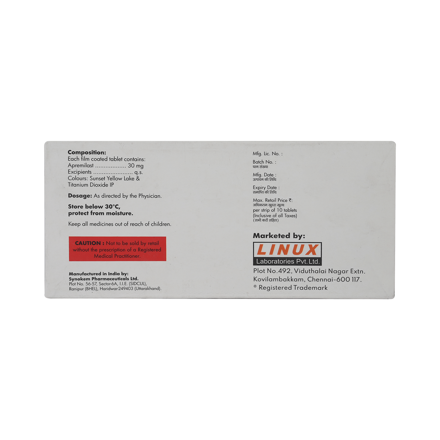 Aprenext 30mg Tablet - Image 3