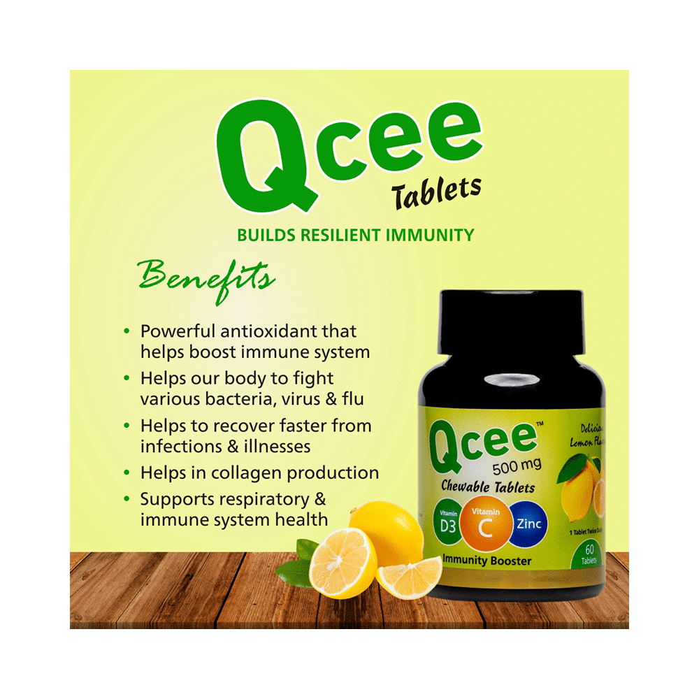 Qcee 500mg Chewable Tablet Grapefruit Flavour (60 Each) - Image 6