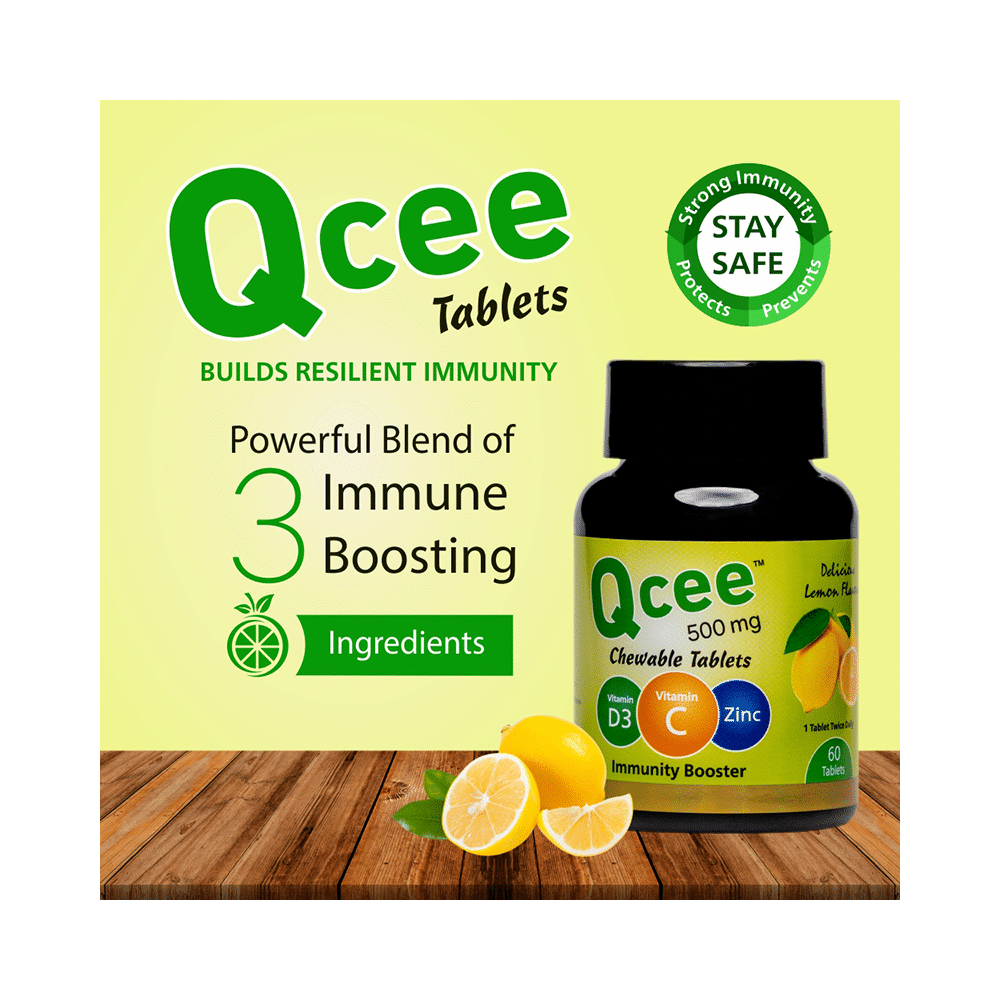 Qcee 500mg Chewable Tablet Grapefruit Flavour (60 Each) - Image 4