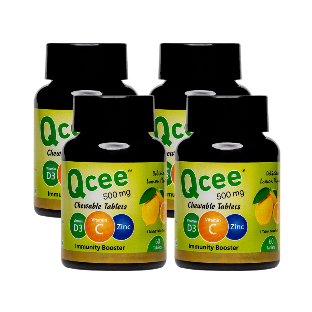 Qcee 500mg Chewable Tablet Grapefruit Flavour (60 Each) - Image 1
