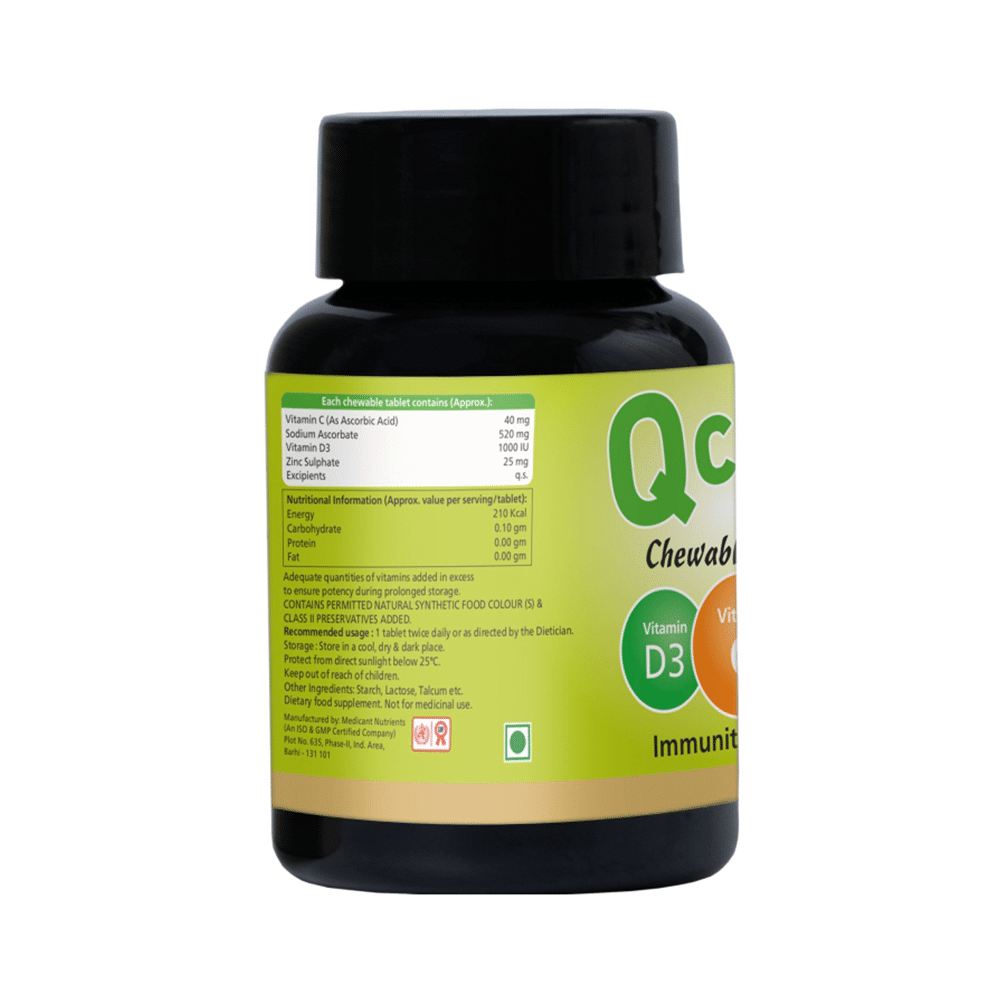 Qcee 500mg Chewable Tablet Grapefruit Flavour (60 Each) - Image 3