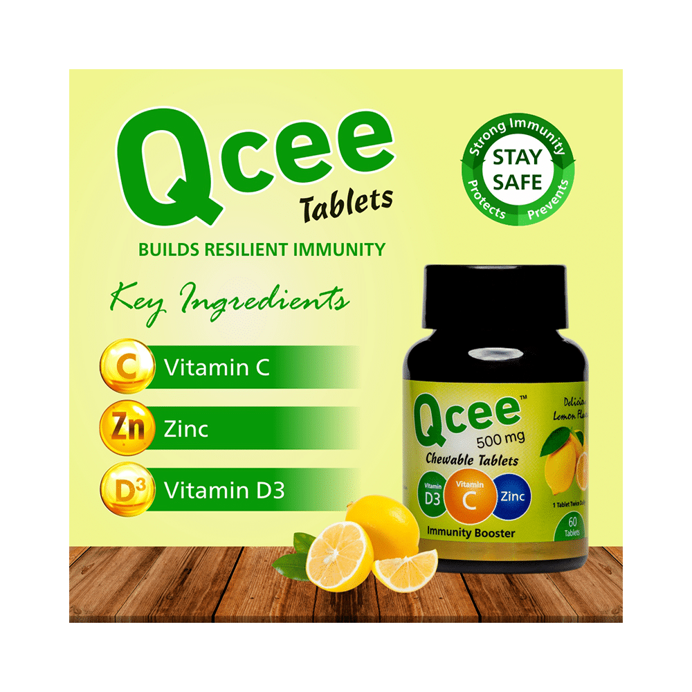 Qcee 500mg Chewable Tablet Grapefruit Flavour (60 Each) - Image 5
