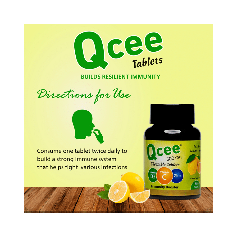 Qcee 500mg Chewable Tablet Grapefruit Flavour (60 Each) - Image 8