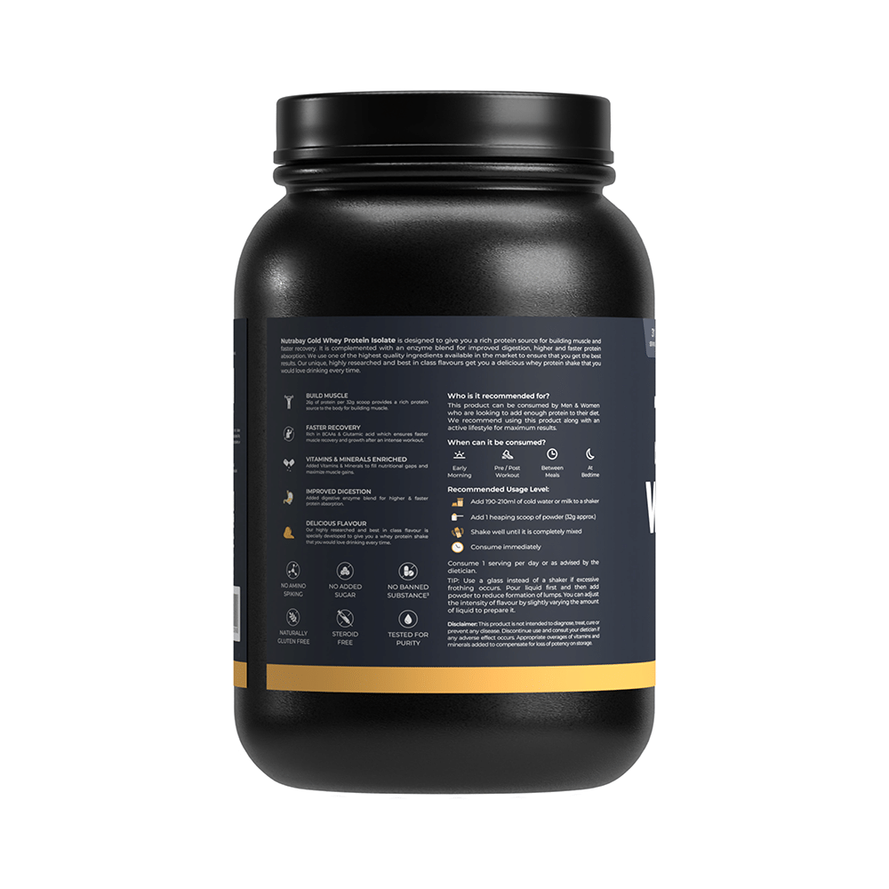 Nutrabay Gold Isolate Whey Protein for Muscles, Recovery, Digestion & Immunity | No Added Sugar  Powder Mango - Image 2