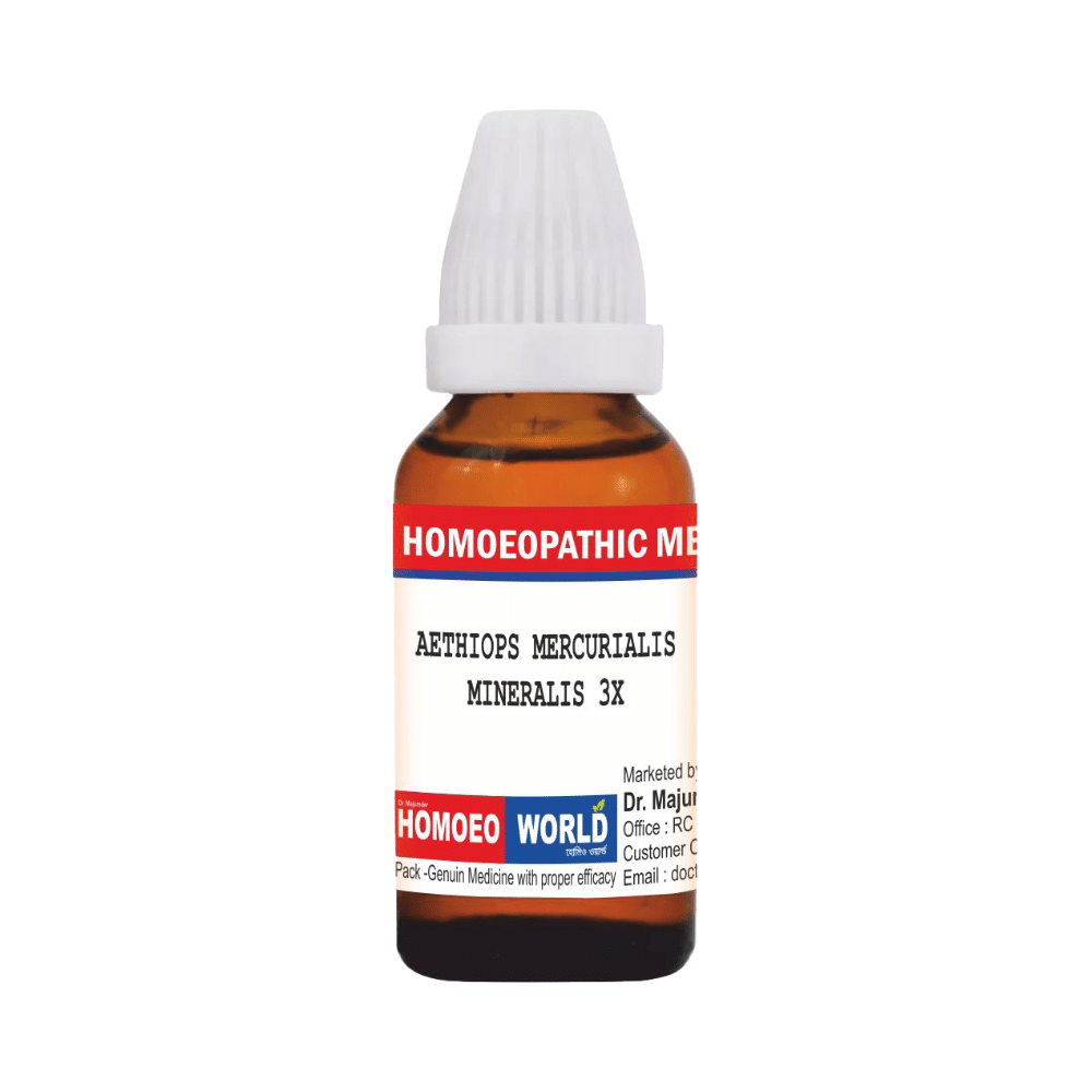Dr. Majumder Homeo World Aethiops Mercurialis Mineralis Dilution(30ml Each) 3X - Image 1