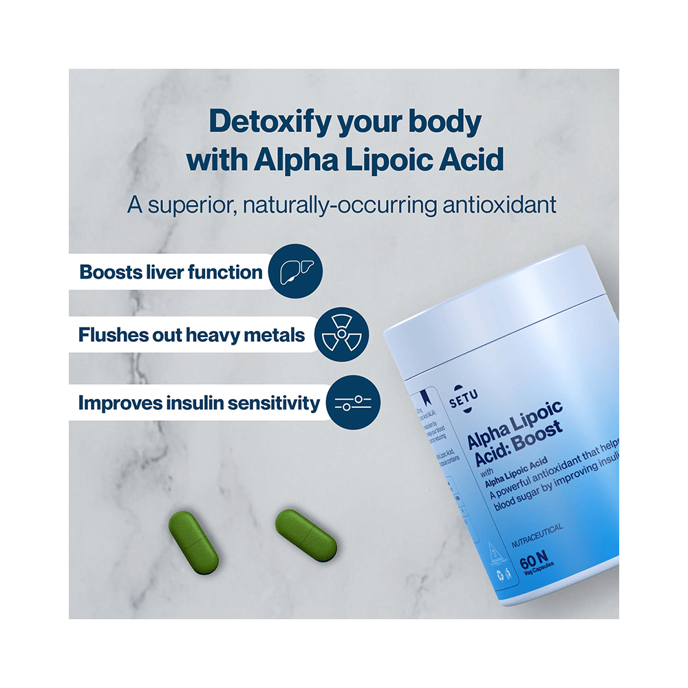 Setu Alpha Lipoic Acid Boost Tablet for Liver Function, Energy & Blood Sugar (60 Each) - Image 4