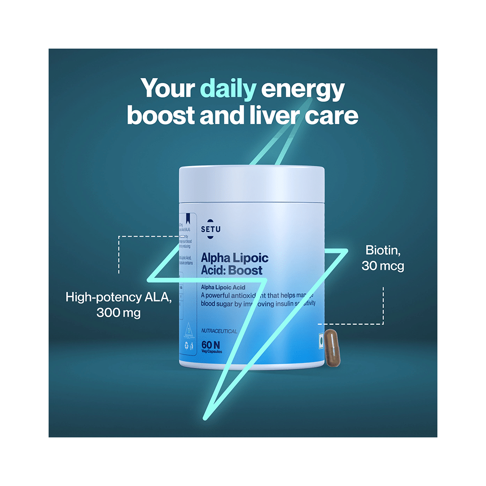 Setu Alpha Lipoic Acid Boost Tablet for Liver Function, Energy & Blood Sugar (60 Each) - Image 5