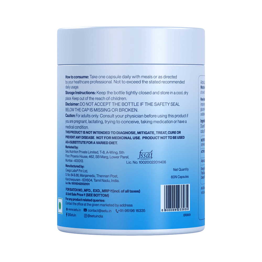 Setu Alpha Lipoic Acid Boost Tablet for Liver Function, Energy & Blood Sugar (60 Each) - Image 2