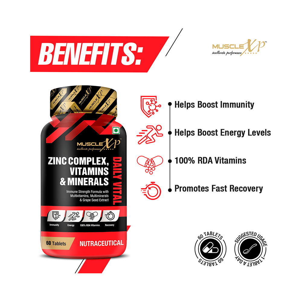 MuscleXP Zinc Complex Vitamins & Minerals Daily Vital Tablet (60 Each) - Image 5