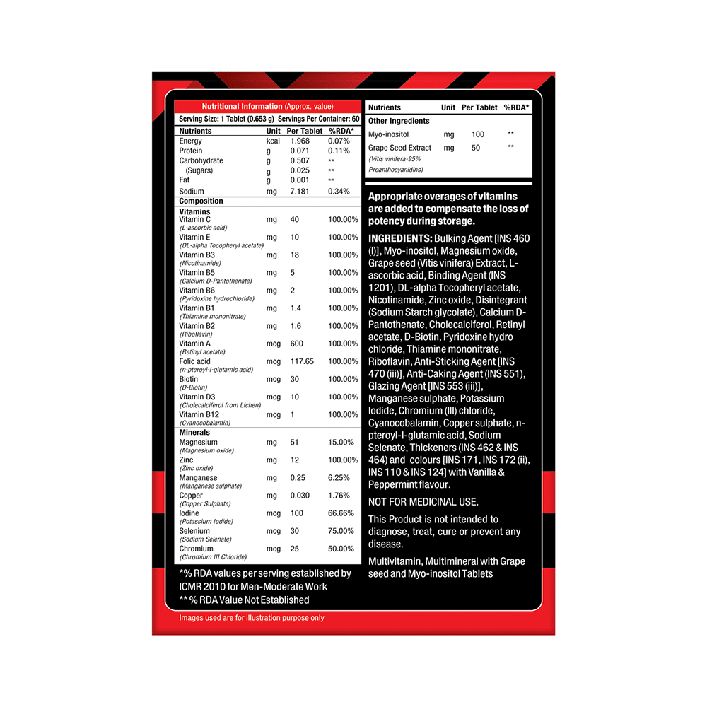 MuscleXP Zinc Complex Vitamins & Minerals Daily Vital Tablet (60 Each) - Image 2