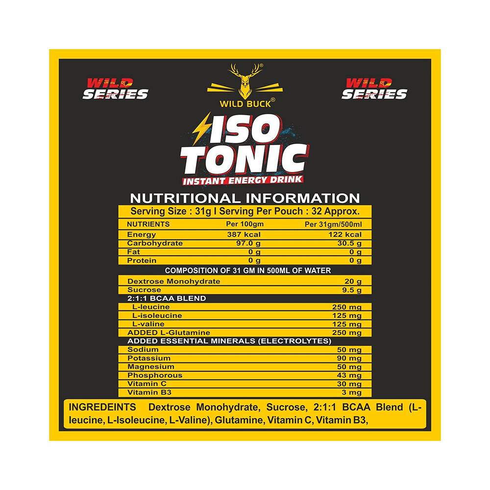 Wild Buck Isotonic Instant Energy Drink Orange - Image 2