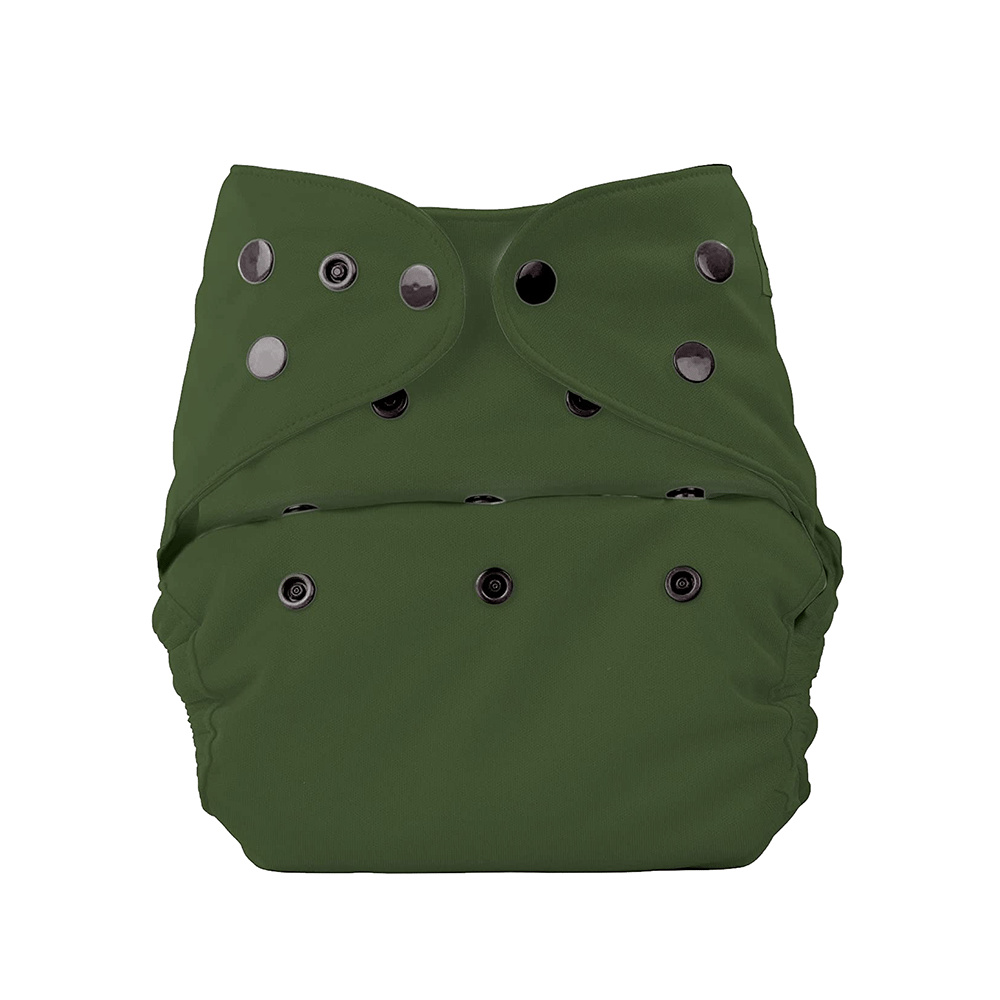 Bumberry Adjustable Reusable Cloth Diaper Cover with 2 Wet Free Insert For Babies Olive - Image 3