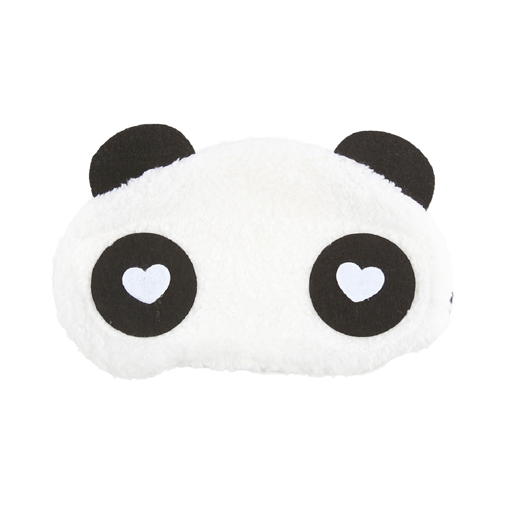 Jenna Sleeping Eye Mask for Insomnia, Meditation and Dark Circles Panda White Heart Eyes - Image 1