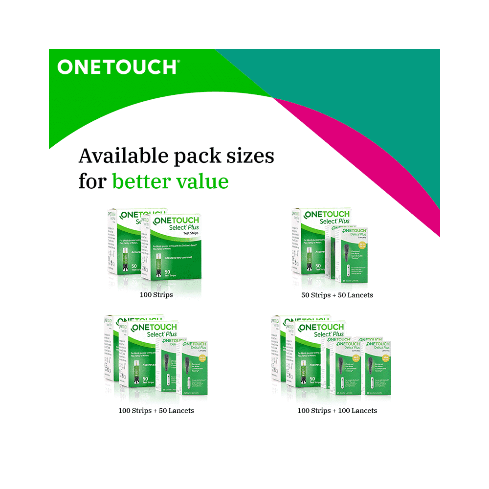 Combo Pack of OneTouch Select Plus 50 Test Strip & 2 Pack of OneTouch Delica Plus 25 Lancet - Image 6