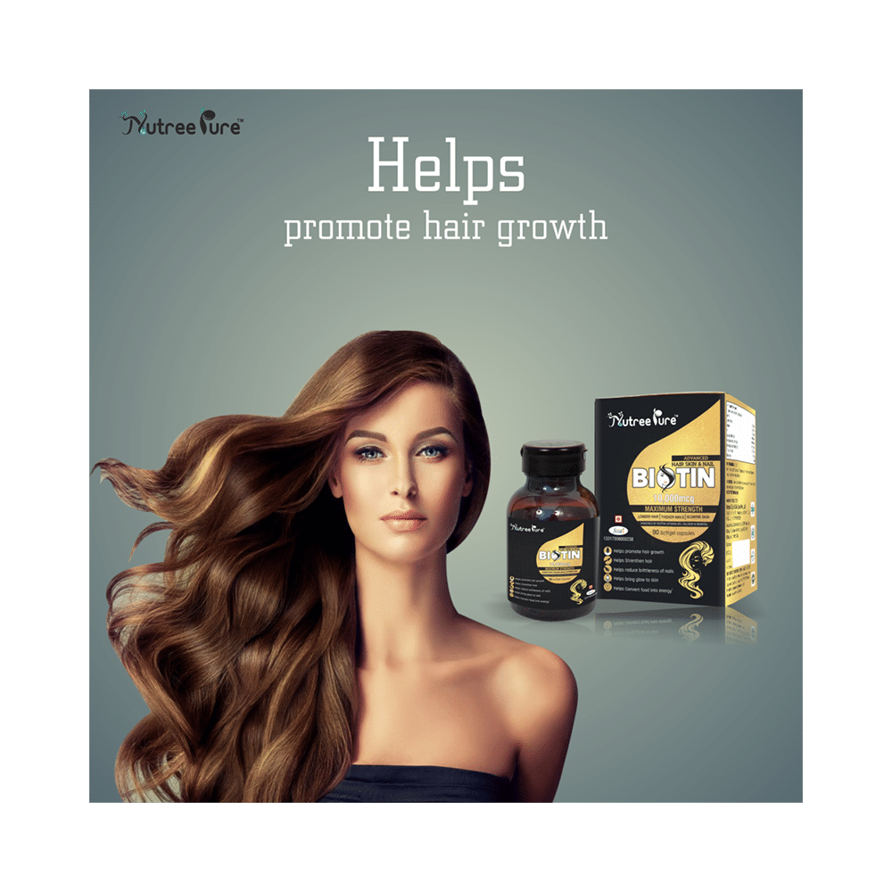 Nutree Pure Biotin 10000mcg Softgel Capsules - Image 7