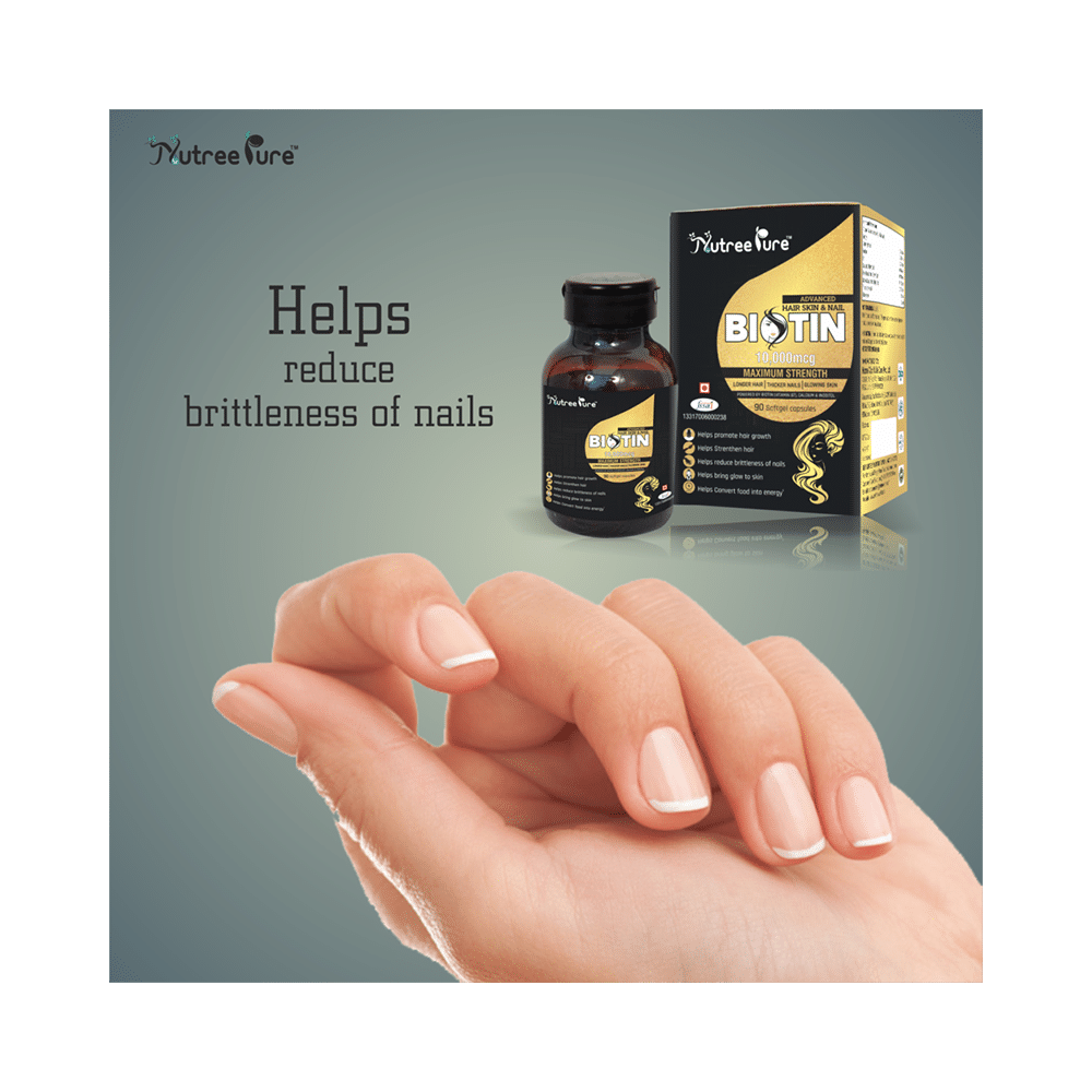 Nutree Pure Biotin 10000mcg Softgel Capsules - Image 9