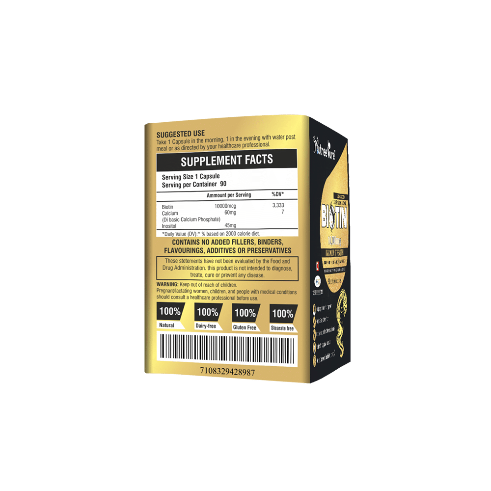 Nutree Pure Biotin 10000mcg Softgel Capsules - Image 4