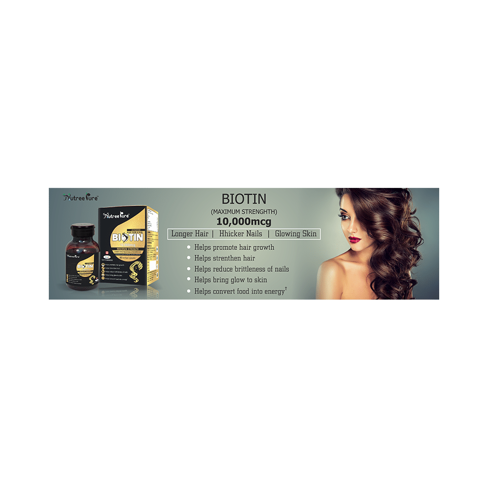 Nutree Pure Biotin 10000mcg Softgel Capsules - Image 6