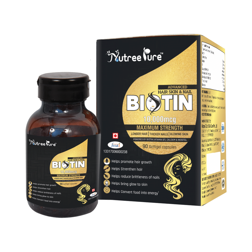 Nutree Pure Biotin 10000mcg Softgel Capsules - Image 1