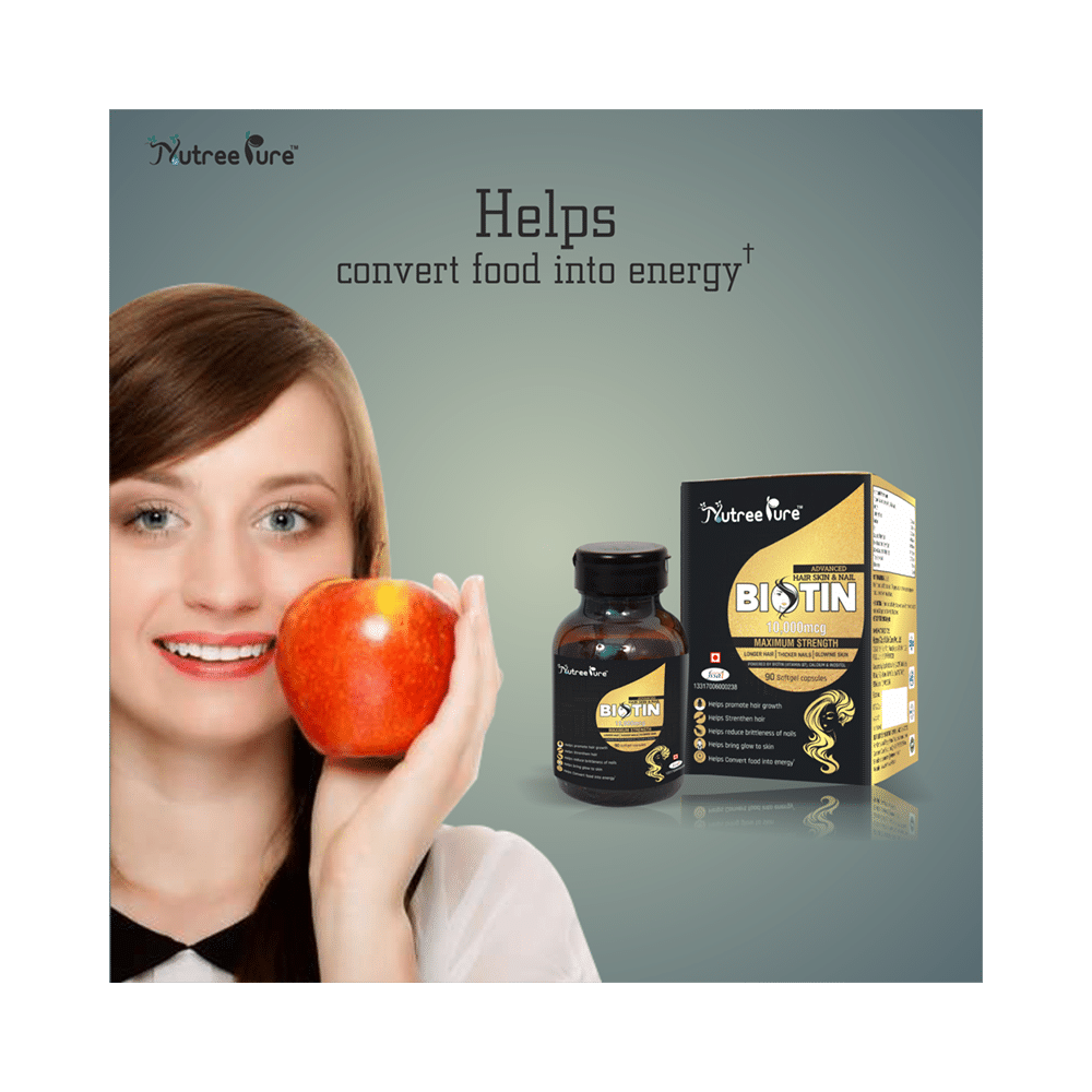 Nutree Pure Biotin 10000mcg Softgel Capsules - Image 11